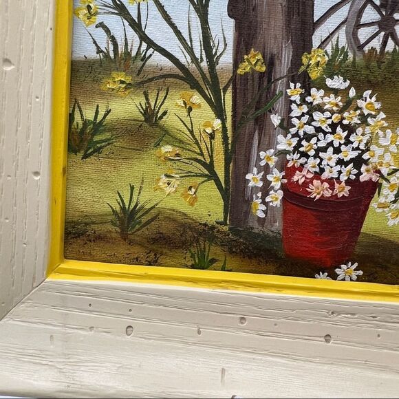 Spring Summer Season Art Painting Hillside Hobbiest piece Country Side framed - Picture 8 of 8